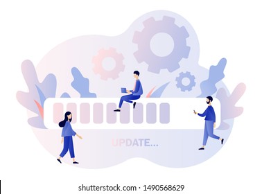 System update concept. Modern flat cartoon style. Vector illustration