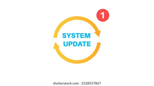 El Actualizar del sistema mejora el rendimiento. Estabilidad y seguridad mediante la corrección de errores, la optimización de la funcionalidad, la adición de nuevas características. Los Actualizar del App se descargan de la nube, Ilustración vectorial fácil de la instalación