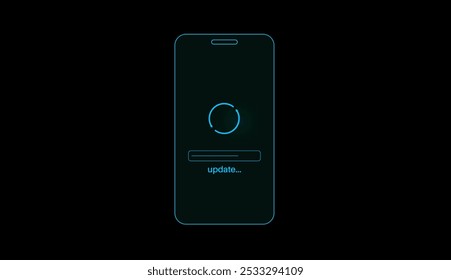 El Actualizar del sistema mejora el rendimiento. Estabilidad y seguridad mediante la corrección de errores y la adición de nuevas características para los teléfonos inteligentes. Los Actualizar del App se descargan de la nube, Ilustración vectorial fácil de la instalación