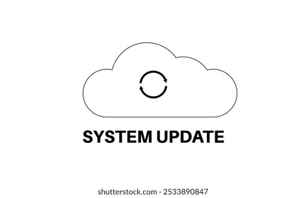 El Actualizar del sistema mejora el rendimiento. Estabilidad y seguridad mediante la corrección de errores, la optimización de la funcionalidad, la adición de nuevas características. Los Actualizar del App se descargan de la nube, Ilustración vectorial fácil de la instalación