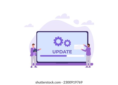 System update flat style concept. Vector illustration  can use for, landing page, template,web, mobile app, poster, banner.
