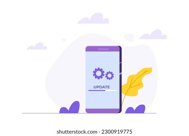System update flat style concept. Vector illustration  can use for, landing page, template,web, mobile app, poster, banner.
