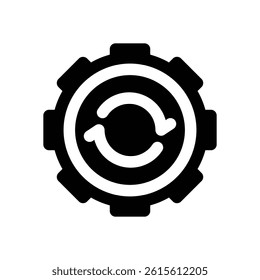 system update glyph icon. Strong and solid vector icon for websites, mobile interfaces, presentations, and visual branding. High quality and easy to edit.