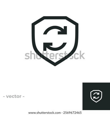System update guarantee icon isolated on white background. Vector illustrations are made with vector-based software, not AI generated results.