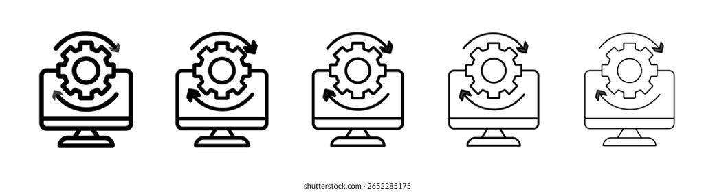 Ícone de atualização do sistema preencheu o conceito de sinal plano para web design.