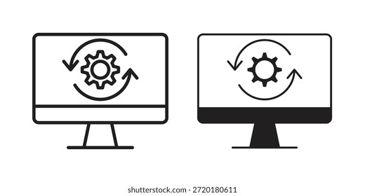 System update icon in line design. Simple icon vector