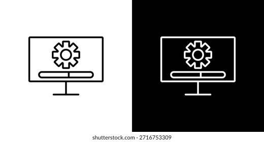 Pictograma del icono del Actualizar del sistema sobre fondo blanco.