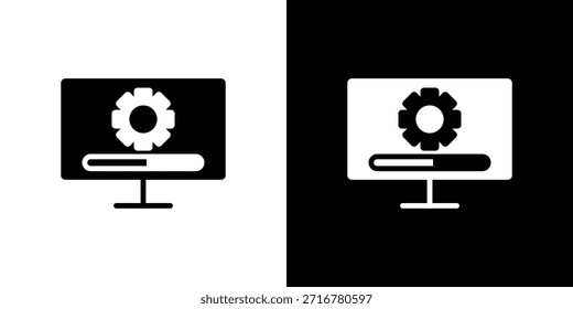 Sistema Actualizar icono silueta Ilustración vectorial aislado estilo plano