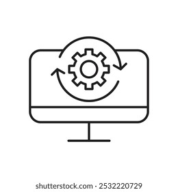 Ícone de atualização do sistema. ícone de linha fina simples.