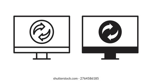 System update icon suitable. Simple outline and solid style icon EPS10
