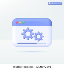 System update icon symbols. Coding language, Web page Development, Programming, Software concept. 3D vector isolated illustration design. Cartoon pastel Minimal style. for mobile app, ux, ui, print ad