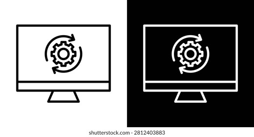 System update icon Thin vector line art.
