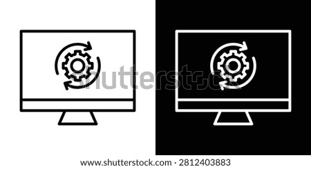 System update icon Thin vector line art.