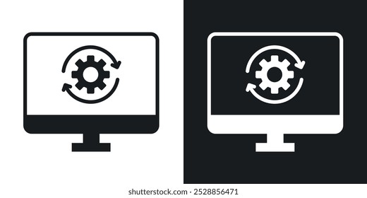 System update icons. solid style vector