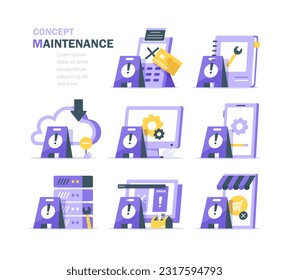 System Update Improvement Change New Version,Installing update process,mobile app, banner template