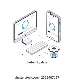 System Update  Isometric stock illustration. EPS File stock illustration
