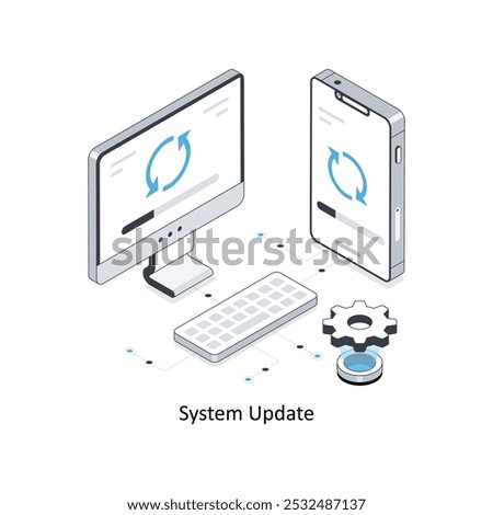System Update  Isometric stock illustration. EPS File stock illustration