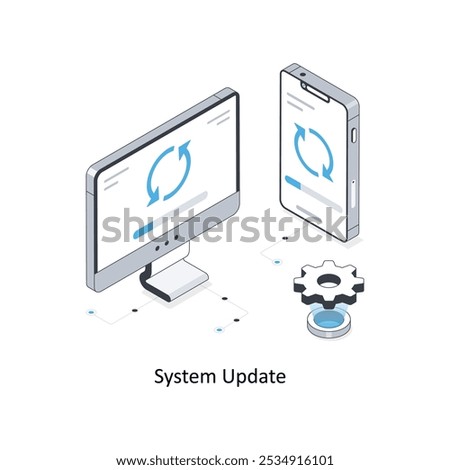 System Update isometric stock illustration. EPS File stock illustration
