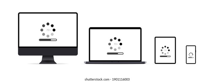 Actualización del sistema. Portátil, móvil, teléfono, tablet. Actualización de software en proceso. Instalación de proceso de actualización, programa de actualización, instalación de red de datos. Mejora Cambiar nuevo software de versión.