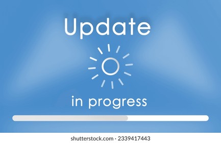 System Update sign with loading icon and text. Update or upgrade concept web vector illustration for any software, hardware and technology system. 