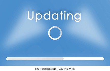 System Update sign with loading icon and text. Update or upgrade concept web vector illustration for any software, hardware and technology system. 