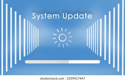 System Update sign with loading icon and text. Update or upgrade concept web vector illustration for any software, hardware and technology system. 