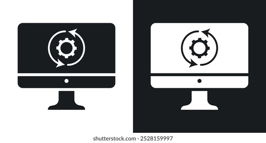System update solid vector icon pack