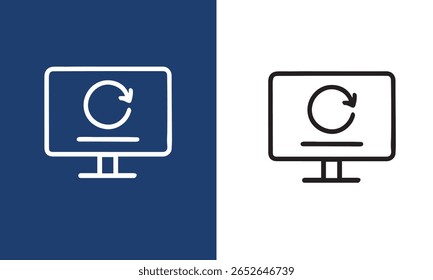 System update vector icon set in black