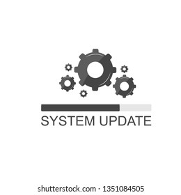 System Update. Vector Illustration Of Computer Update And Mobile Update. Product And The Process Of Downloading The Application On Your Computer And Phone. Loading Vector.