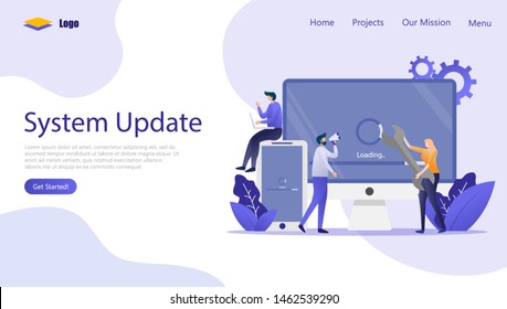 System Update Vector Illustration Concept , Suitable for web landing page, ui, mobile app, editorial design, flyer, banner, and other related occasion