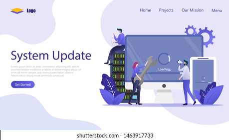 System Update Vector Illustration Concept , Suitable for web landing page, ui, mobile app, editorial design, flyer, banner, and other related occasion