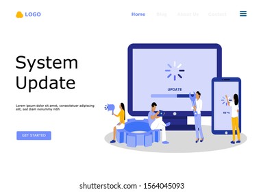 System Update Vector Illustration Concept , Suitable for web landing page, ui, mobile app, editorial design, flyer, banner, and other related occasion