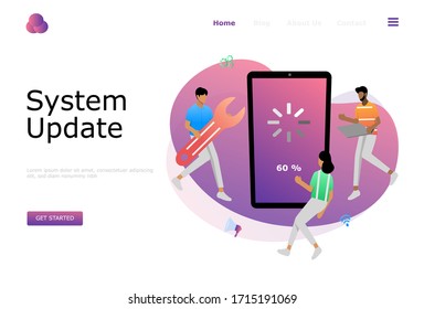 System Update Vector Illustration Concept , Suitable for web landing page, ui, mobile app, editorial design, flyer, banner, and other related occasion