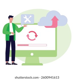 System update Vector Illustration Which can easily modify or edit

