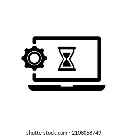 System updating, install vector icon illustration