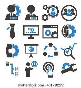 System, User, Administrator Icon Set