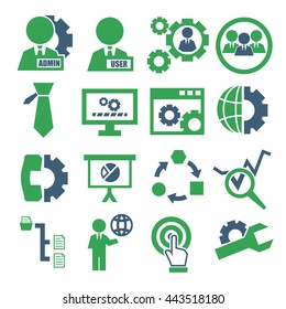 system, user, administrator icon set