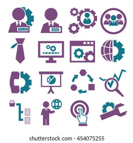 system, user, administrator icon set