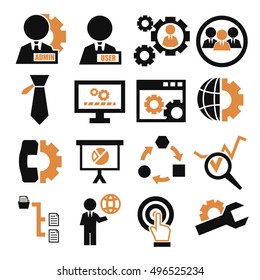 system, user, administrator icon set