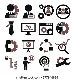 system, user, administrator icon set