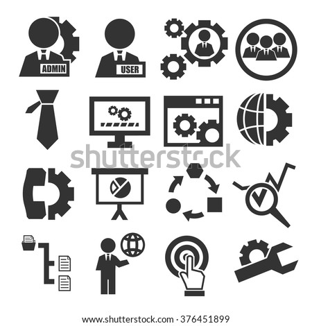 system, user, administrator icon set