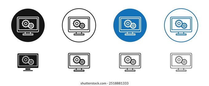 System vector icon in black and blue colors