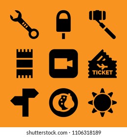 system, view, engineering, record, bolt and folded icon vector set. Flat vector design with filled icons. Designed for web and software interfaces