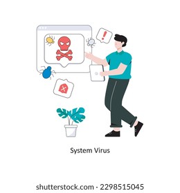 System Virus Flat Style Design Vector illustration. Stock illustration 