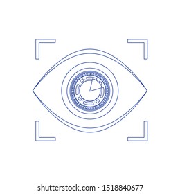 System watcher eye vector flat icon. Concept of line icon