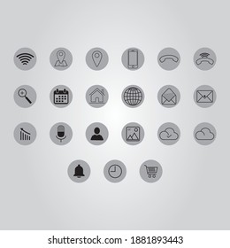system, web icons vector line art 