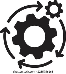 system working icon, process illustration, workflow symbol
