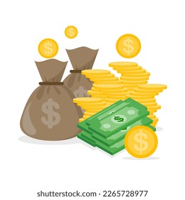 systematic collection of payments coin, dollar, bag future plans Bank funds.