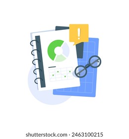 sistema de auditoría de exámenes sistemáticos e independientes, Ilustración vectorial de iconos de diseño plano