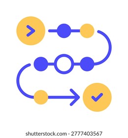 Systematic Workflow Vector Line Icon for Business and Management